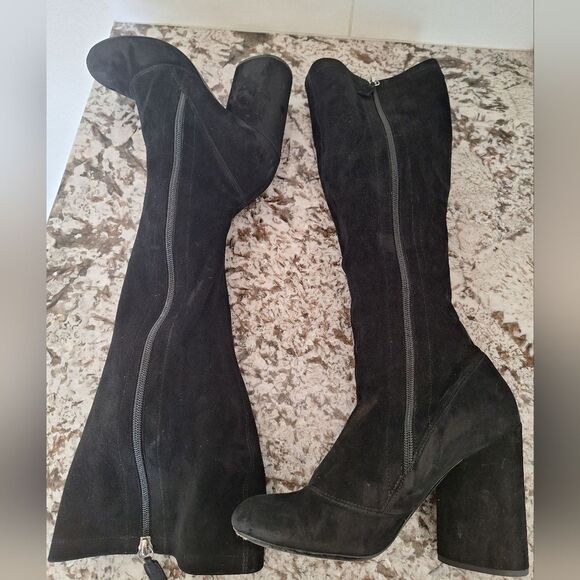 MARC BY MARC JACOBS TALL BOOTS BLACK SUEDE LEATHER Size 39 - Picture 7 of 13